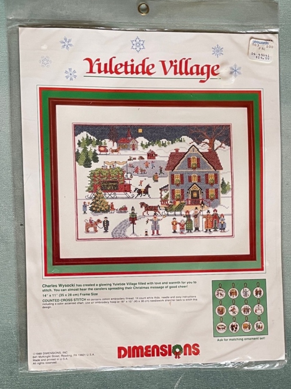 Dimensions Yuletide Village Charles Wysocki Counted Cross Stitch Kit Vintage